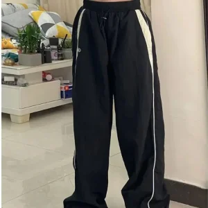 Y2K Pants Women Vintage Street Distressed Wash Women Clothing Casual Wide Leg High WaistedWoman Pants