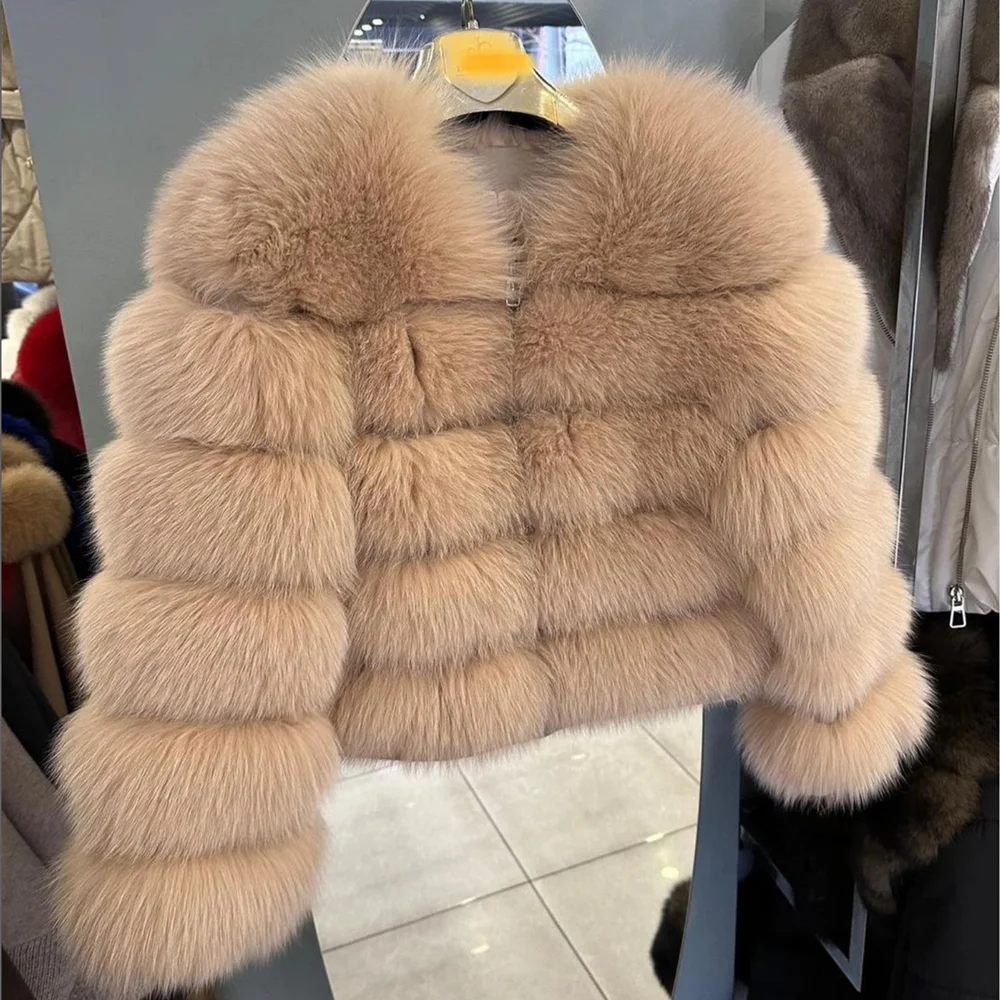 QUEENTINA Fox Fur Coat Real Winter Women'S Fashion Brown 2025 Leather And Skin Clothing Natural New In Coats & Jackets Outerwear - Image 2